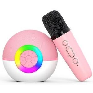T97 Kinder Karaoke Microfoon met Bluetooth Luidspreker & Subwoofer - Roze