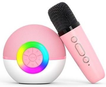 T97 Kinder Karaoke Microfoon met Bluetooth Luidspreker & Subwoofer - Roze