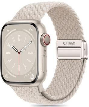 Apple Watch Series 10/9/8/7/6/SE Tech-Protect NylonMag band - 40mm/41mm/42mm - Natuurlijk titanium