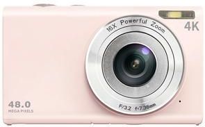 DC402-AF 4K Kids 48MP Digitale Camera Auto Focus 16X Digitale Zoom Vlogging Camera voor Tieners - Licht Roze
