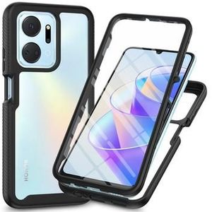 Honor X7a 360 Protection Series Hoesje - Zwart / Doorzichtig