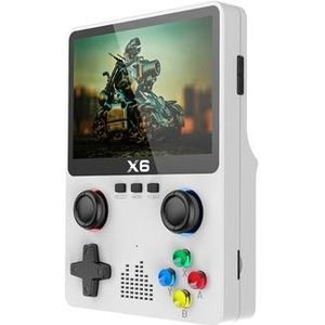 X6 HD 3,5-inch scherm Handheld Game Console Ingebouwde Video Games Machine met Dual Joystick Ontwerp - Wit