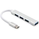 Premium USB-C Hub met 4 x USB-A-poorten - Aluminium - Zilver