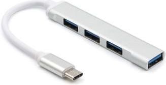 Premium USB-C Hub met 4 x USB-A-poorten - Aluminium - Zilver