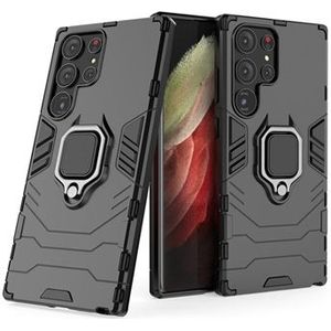 Samsung Galaxy S23 Ultra 5G Hybrid Case met Ringhouder - Zwart