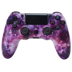 Draadloze gamecontroller gamepad voor PS4 game joystick met luidspreker en stereo hoofdtelefoonaansluiting - paarse sterrenhemel
