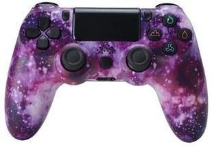 Draadloze gamecontroller gamepad voor PS4 game joystick met luidspreker en stereo hoofdtelefoonaansluiting - paarse sterrenhemel