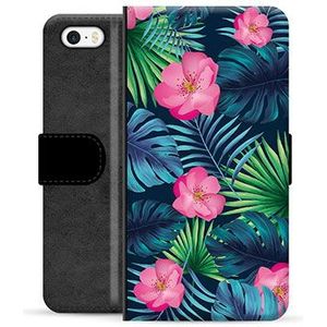 iPhone 5/5S/SE Premium Portemonnee Hoesje - Tropische Bloem