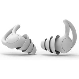 3-Laags Ruisonderdrukkende Siliconen Oordoppen - Lichtgrijs