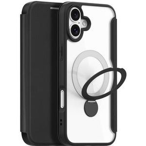 iPhone 16 Plus Dux Ducis Skin X Pro Magnetische Flip Hoesje - Zwart