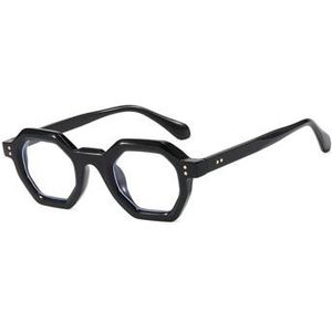 Retro Blauw Licht Blokkerende Bril - Zwart