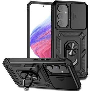 Samsung Galaxy A54 5G Rotary Ring Hybrid Case with Camera Shield - Black