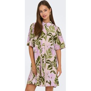 Regular Fit U-hals Volumineuze Mouwen Korte Jurk