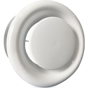 Rooster/ventiel (afzuiging) Ø 250mm staal - wit - MET BUS