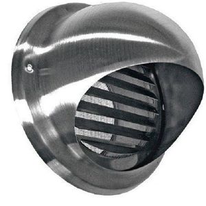 Bolrooster RVS Ø 150mm met schoepen en muggengaas