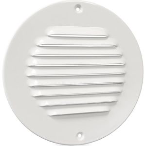 Aluminium rond schoepenrooster WIT opbouw - 150mm (1-R150W)