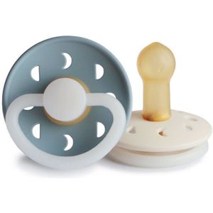Frigg Schnuller Größe 2 Mondnacht Stein Blau/Creme Latex 2er-Pack