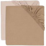 Spannbetttuch Jersey 70/75x140/150cm - Wildrose/Biskuit - 2 Stück