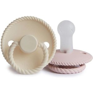 Frigg Schnuller Größe 2 Rope Blush/Cream Silikon 2er-Pack
