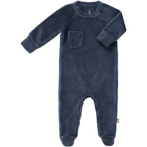 Fresk Baby Schlafanzug Velours mit Fuß Indigo