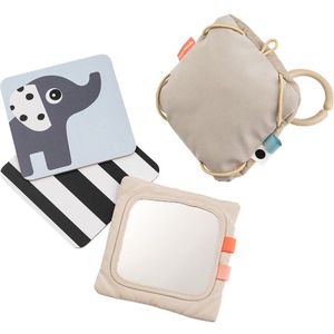 Done by Deer Box Spielzeug Kontrastkarten Hirsch Freunde Sand