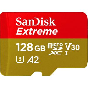 SanDisk Extreme MicroSDXC 128GB U3 V30 A2 160MB/s GN6AA Adapter