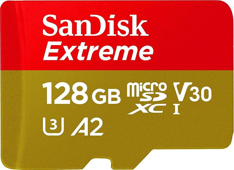 SanDisk Extreme MicroSDXC 128GB U3 V30 A2 160MB/s GN6AA Adapter