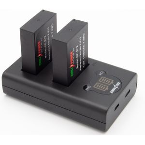 ChiliPower LP-E12 USB Duo Kit geschikt voor Canon - Camera accu set, 2 accu's en dubbellader