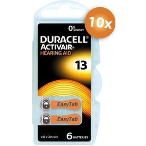 Duracell gehoorapparaat batterijen - Type 13 - 10 x 6 stuks