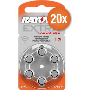Voordeelpak Rayovac gehoorapparaat batterijen - Type 13 (oranje) - 20 x 6 stuks