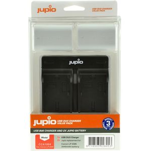 Jupio Kit: 2 x camera-accu LP-E6N Ultra 2040mAh + USB Dual lader