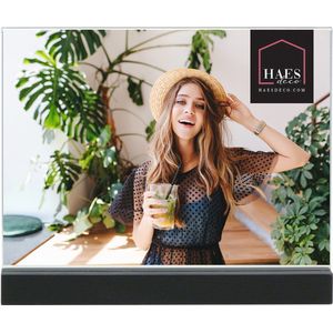 Haes Deco Acryl Fotolijst Falun voor foto 13x18 met houten standaard zwart - AQ757BHS