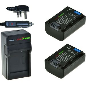 ChiliPower 2 x NP-FV50 accu's voor Sony - Charger Kit + car-charger - UK version