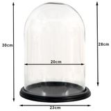 Clayre & Eef Stolp Ø 23x30 cm Hout Glas Rond Glazen Stolp