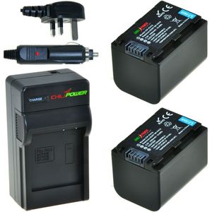 ChiliPower 2 x NP-FH70 accu's voor Sony - Charger Kit + car-charger - UK version