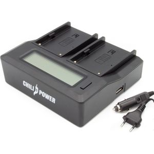 Duo oplader voor 2 camera-accu's Nikon EN-EL15, EN-EL15b en EN-EL15c - met LCD scherm