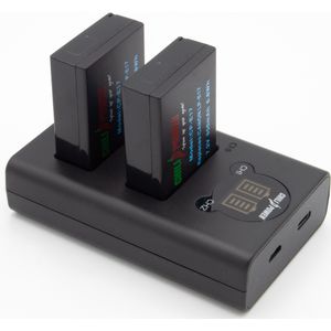 ChiliPower LP-E17 USB Duo Kit geschikt voor Canon - Camera accu set, 2 accu's en dubbellader