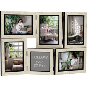 Haes Deco Multi fotolijst Cayenne voor 5 foto's 10x15 en 1 foto 10x10 (formaat 31x45cm) - FF1720HS