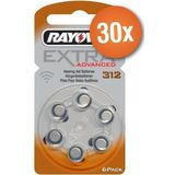 Voordeelpak Rayovac gehoorapparaat batterijen - Type 312 (bruin) - 30 x 6 stuks + gratis batterijtester