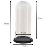 Clayre & Eef Glazen Stolp Ø 17x26 cm Hout Glas Decoratie Stolp