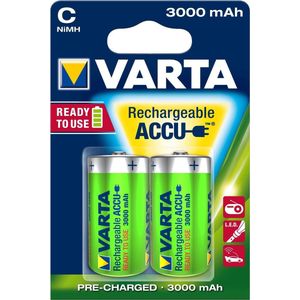 Varta oplaadbare batterijen Batterij NiMH C/LR14 1.2 V 3000 mAh R2U 2-blister