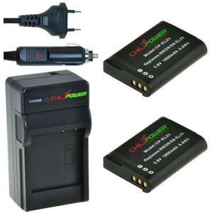 2 camera-accu's EN-EL23 inclusief oplader en autolader - Origineel ChiliPower