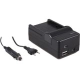Huismerk 4-in-1 Acculader Voor Sony NP-FM500H Accu - Compact en Licht - Laden Via Stopcontac - Aut