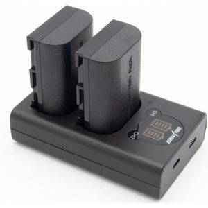 ChiliPower LP-E6 USB Duo Kit geschikt voor Canon - Camera accu set, 2 accu's en dubbellader