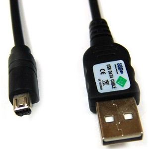USB Kabel - USB naar Mini-Stekker Nikon2 - 1,80 meter