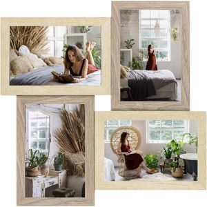 Haes Deco Houten Multi Fotolijst Rena 4Q Bruin / Crème voor 4 foto's formaat 10x15 (32x32 cm) - DT987HS