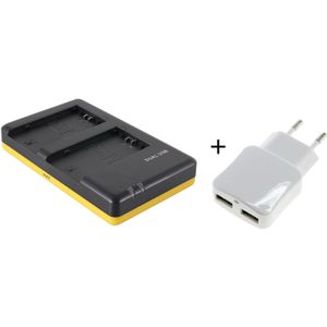 Duo lader voor 2 camera-accu's Sony NP-FZ100 + handige 2 poorts USB 230V adapter