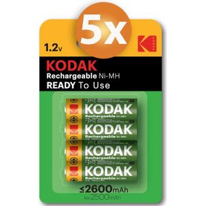 Voordeelpak 20 x AA oplaadbare krachtige Kodak batterijen, Ready to use - 2600mAh