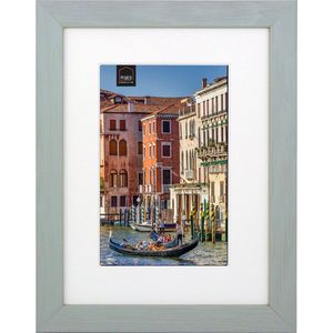 Haes Deco Houten Fotolijst met Passe-partout Venezia grijs voor 1 foto formaat 9x13 of 13x18 -SP13118