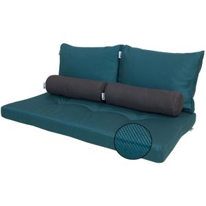 Loungekussen bank zit/rug/rol 120x60cm - Ribera petrol (waterafstotend)